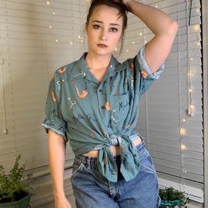 Utility button down martini jazz bar shirt